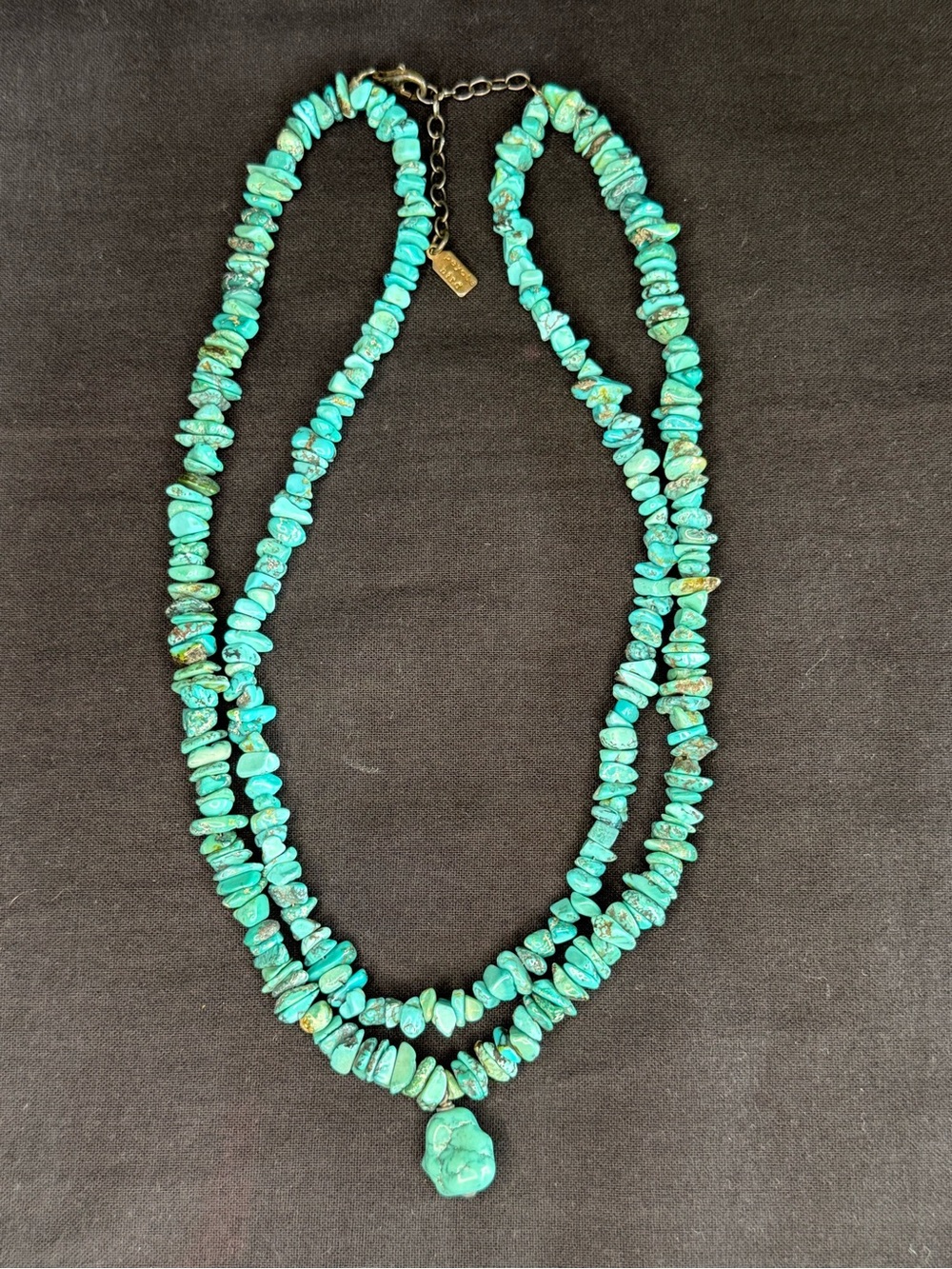 Peyote Bird 925 Turquoise Double Strand Necklace
